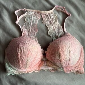 PINK Victoria's Secret Lace Bralette in Pink and White